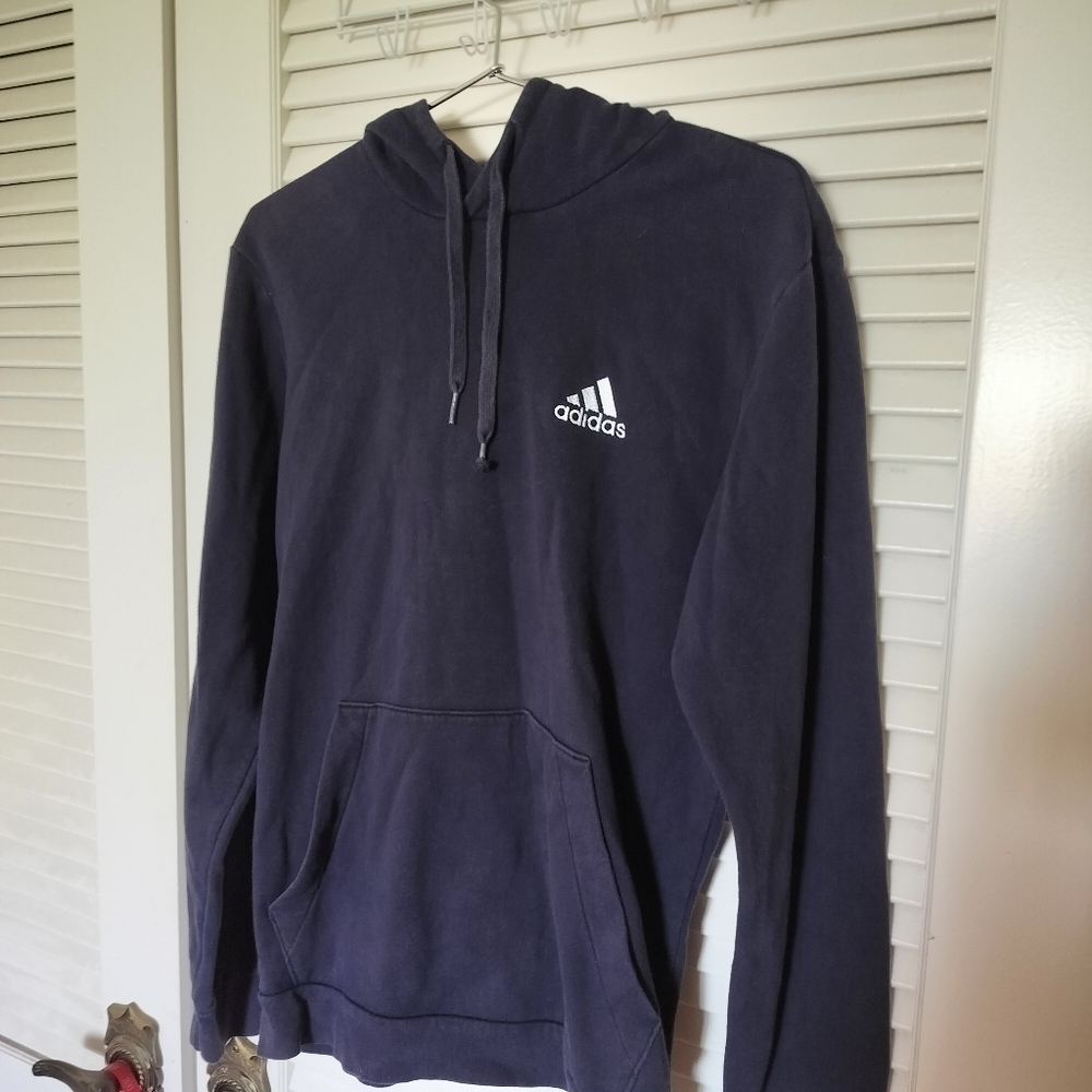 adidas Men's Hoodie Pullover Sweatshirt Navy Blue Size Medium
